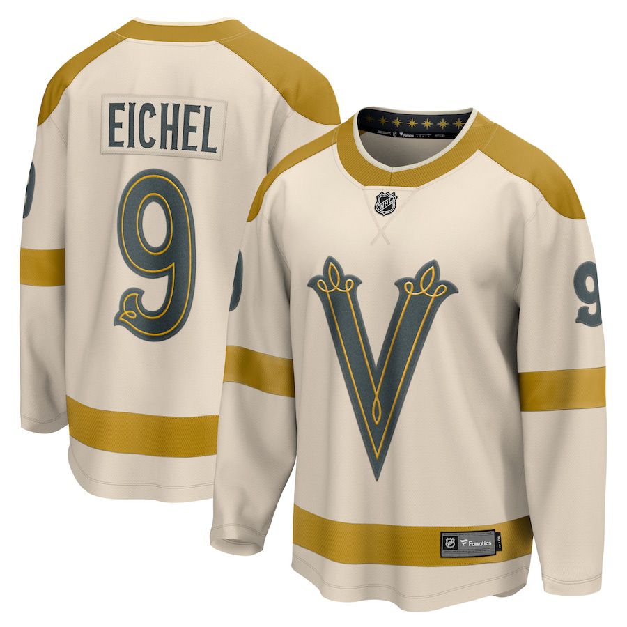 Men Vegas Golden Knights #9 Jack Eichel Fanatics Branded Cream 2024 NHL Winter Classic Breakaway Player Jersey->->NHL Jersey